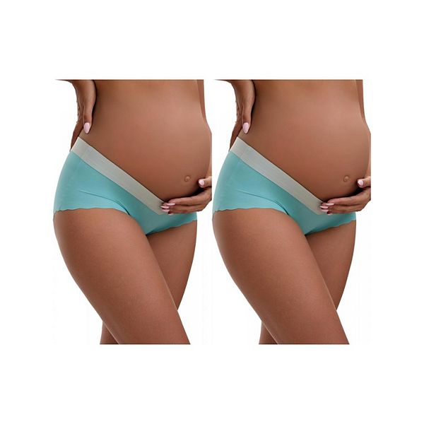 

2 упаковки женских низких трусиков ice silk seamless для беременных Inspire Chic, Blue