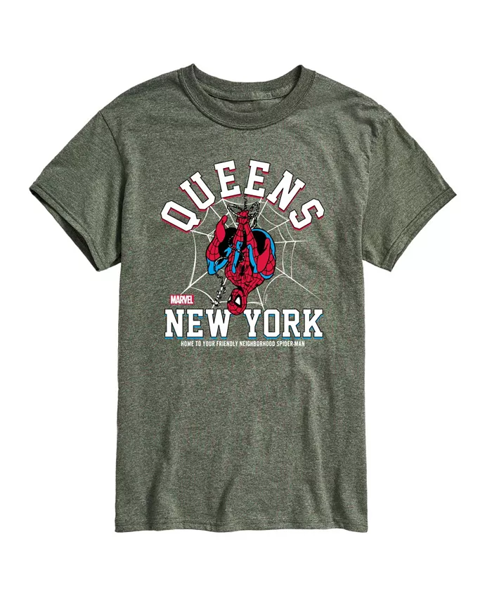 

Мужская футболка с коротким рукавом Spider-Man Queens New York AIRWAVES, зеленый