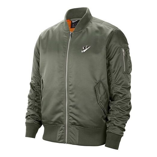 

Куртка Nike Nsw Punk 3D logo aviator Jacket US Edition Gray Green, серый