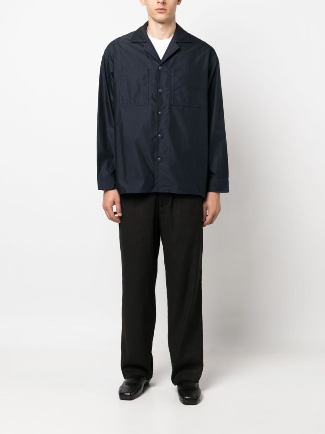 

Maison Kitsuné рубашка с вышитым логотипом, синий