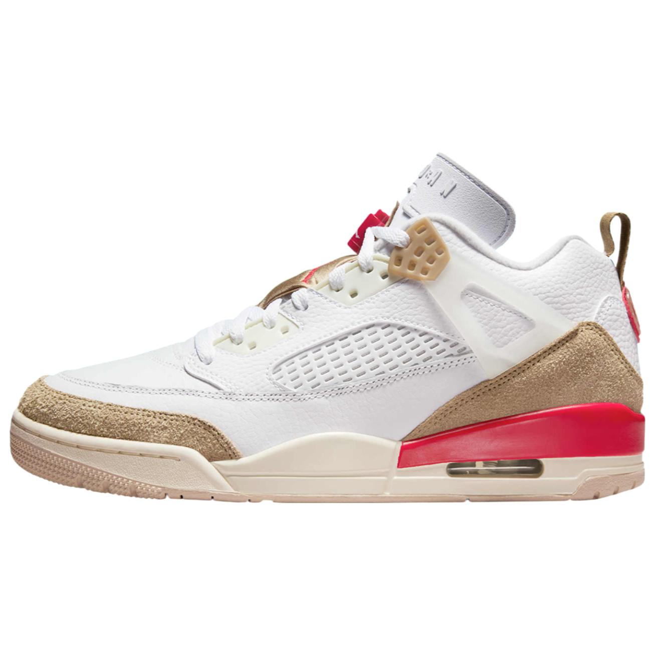 

Jordan Баскетбольные кроссовки Spizike с антискользящим покрытием, износостойкие, низкие, винтажные, мужские, белые, коричневые