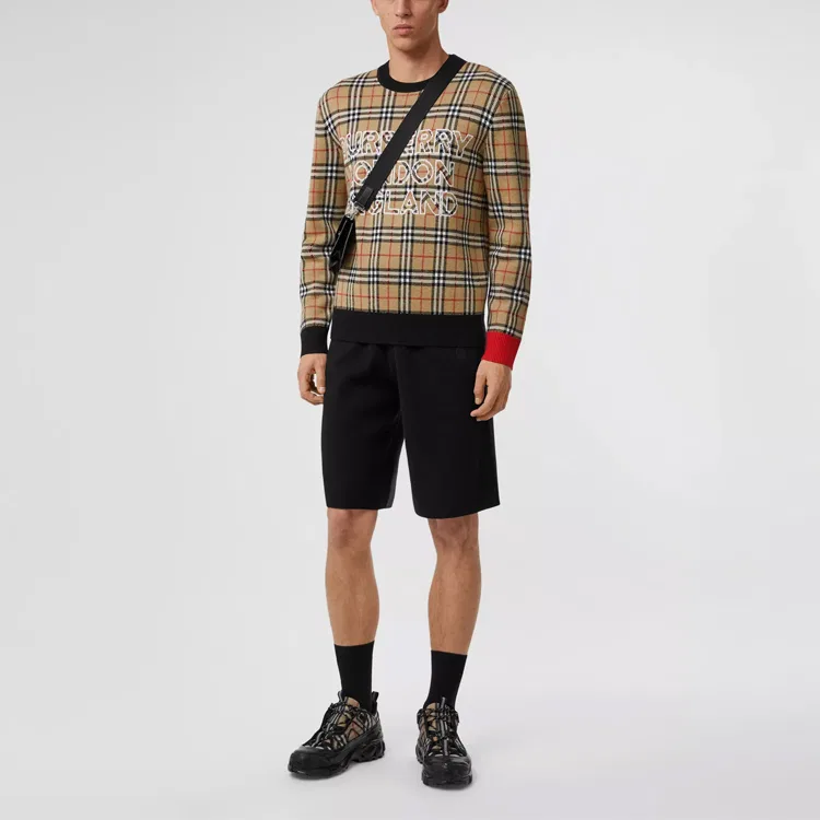 Свитер мужской Burberry с круглым вырезом, бежевый — фото 3