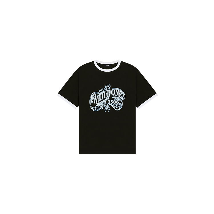 

WE11DONE Футболка Unisex Black Crew Neck, Черный, WE11DONE Футболка Unisex Black Crew Neck