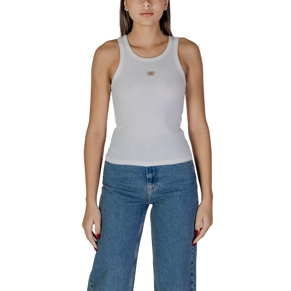 

Белые хлопковые топ и футболка Calvin Klein Jeans