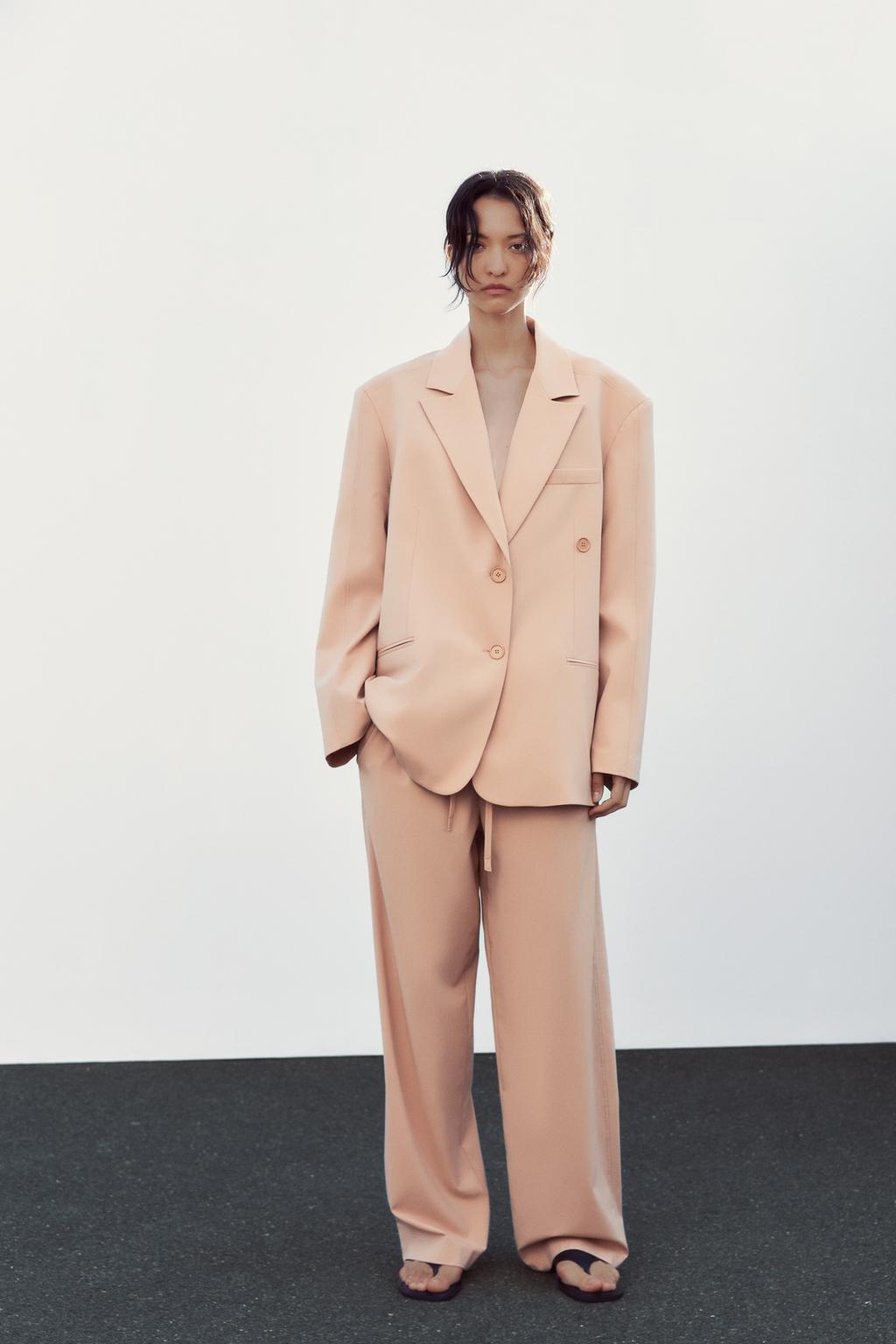 

Блейзер оверсайз ZARA, цвет Pale pink