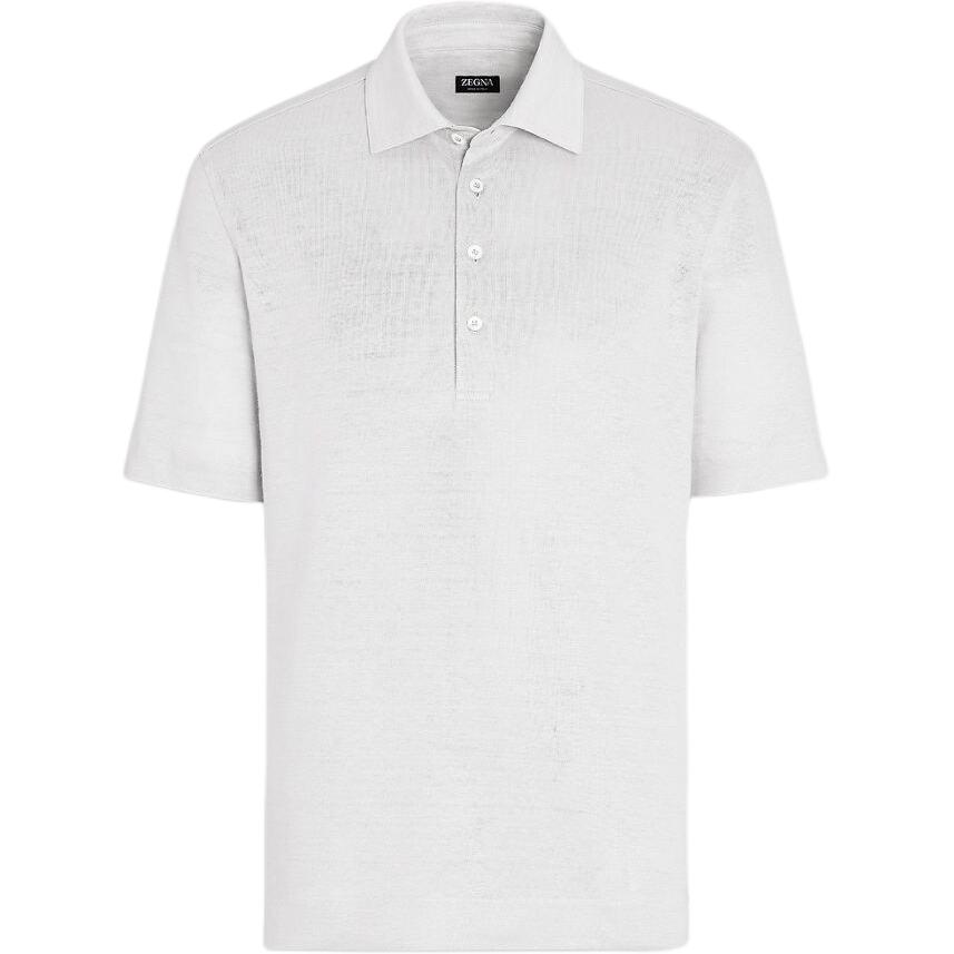 

Рубашка-поло с коротким рукавом из чистого льна Ermenegildo Zegna, Neon White
