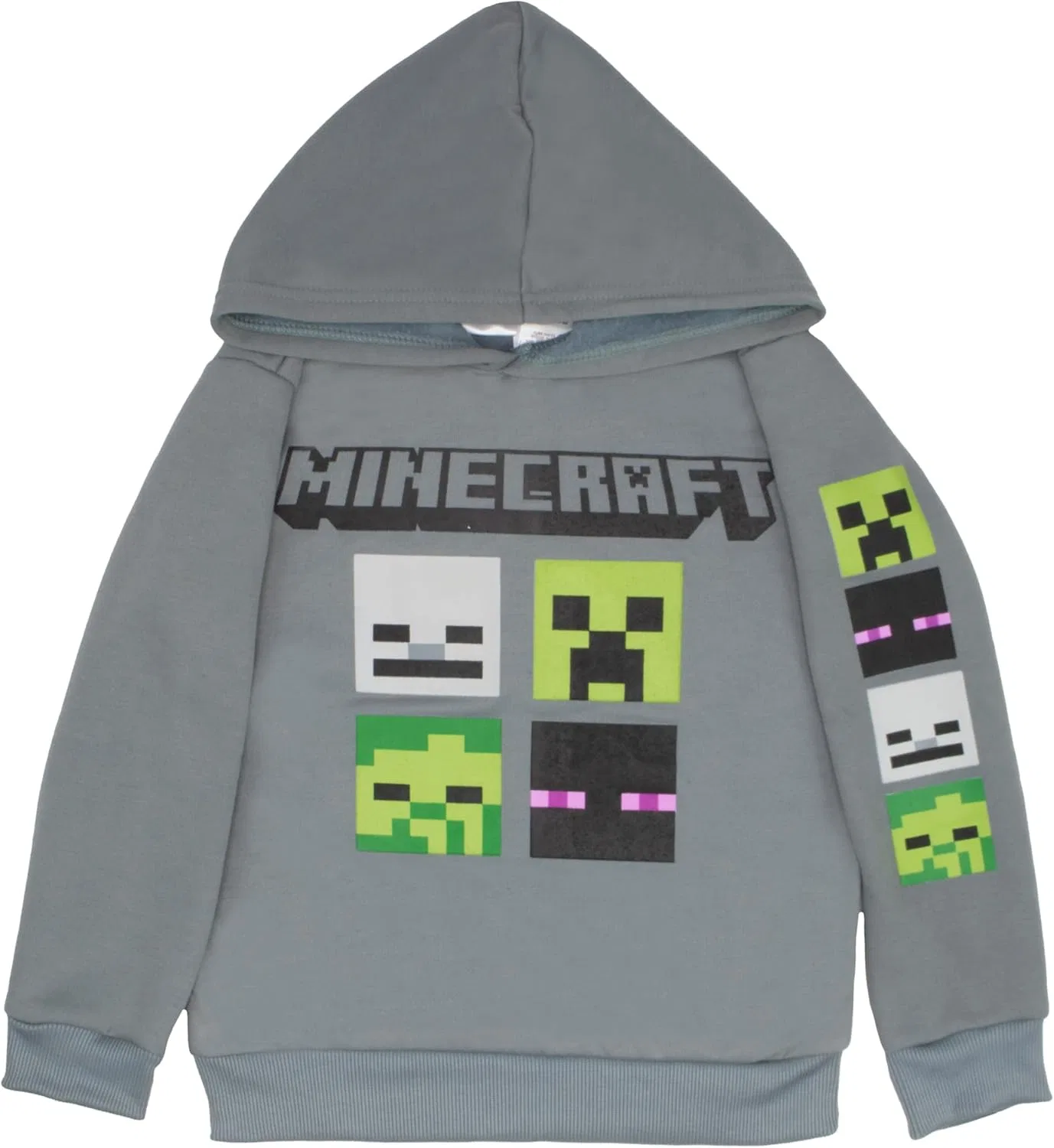 Детский флисовый комплект Minecraft для мальчиков: толстовка и брюки, а также худи и спортивные штаны, серый/черный — фото 3