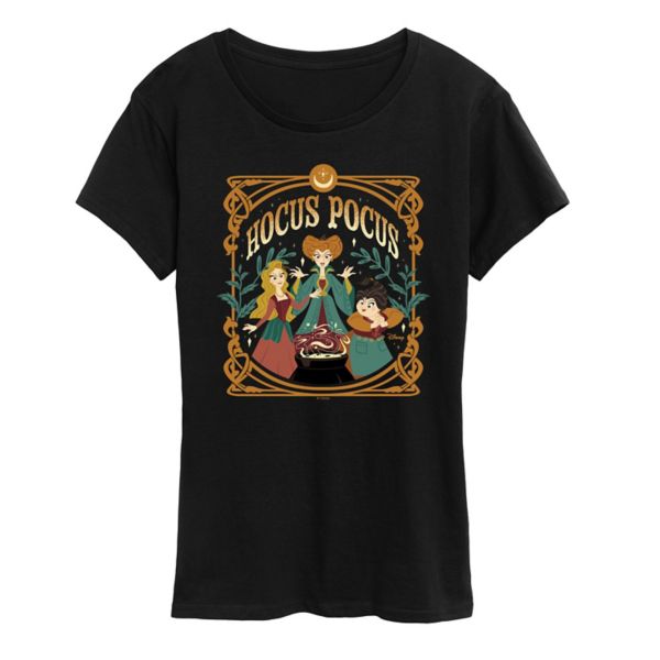 

Женская футболка с надписью «Hocus pocus» и графическим принтом «Spells Nouveau» Disney, черный