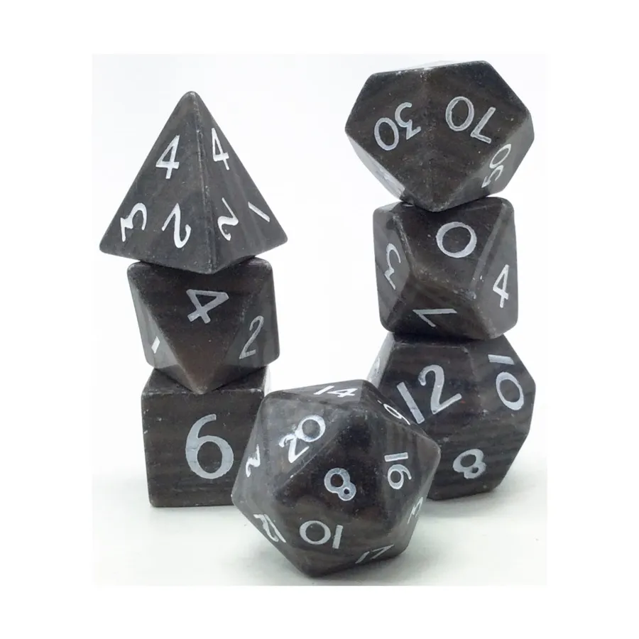 

Набор Poly — мрамор Emaosa с белым (7), Semi Precious Stone Dice (Level Up Dice)