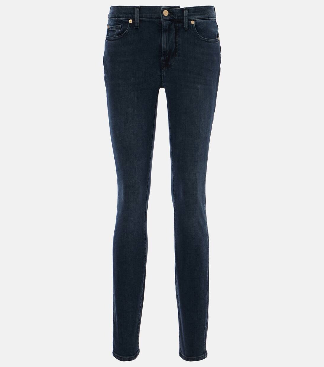 

Узкие джинсы с низкой посадкой 7 For All Mankind, цвет dark blue