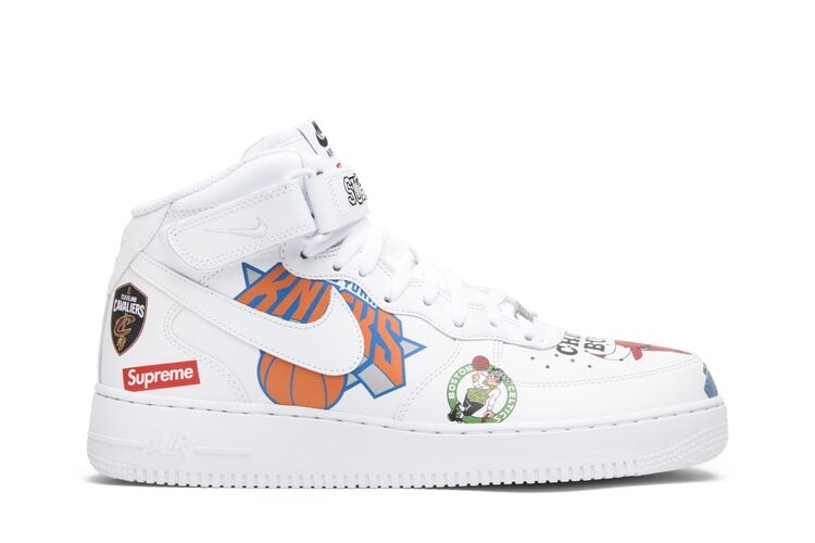 

Кроссовки Nike Supreme x NBA x Air Force 1 Mid 07 'White', белый