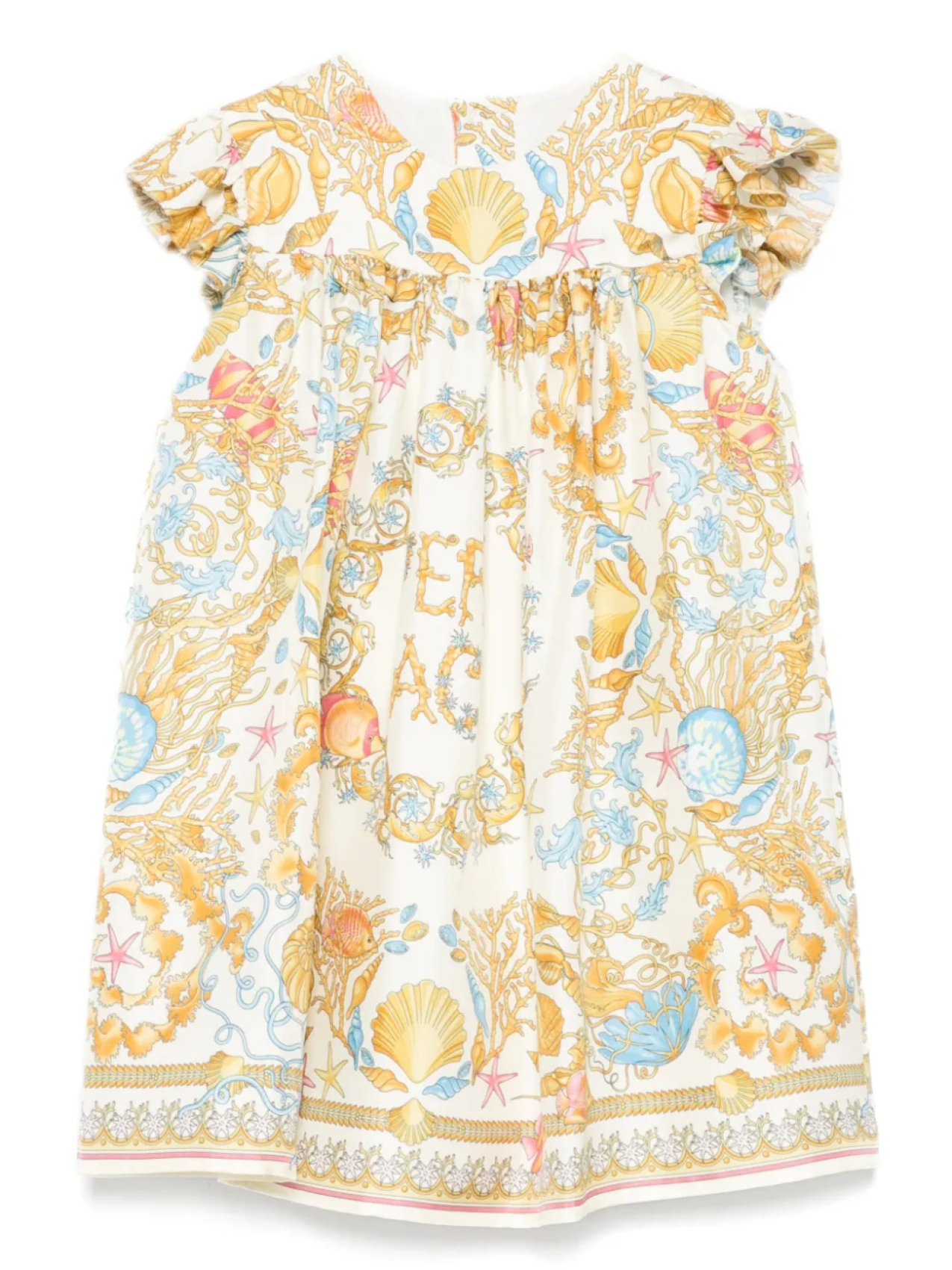 

Платье с принтом «Барокко» Versace Kids, нейтральный