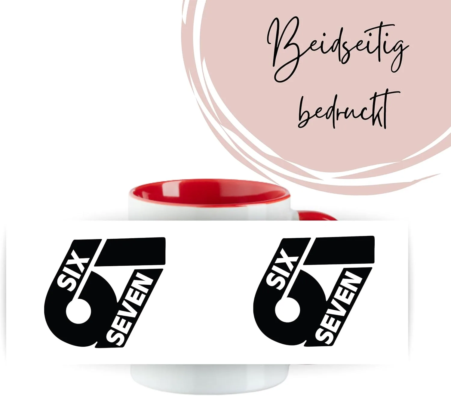 Кружка керамическая GRAZDesign Mug Kids Meme 67 Six Seven 6 7, 330 мл, Pink — фото 4