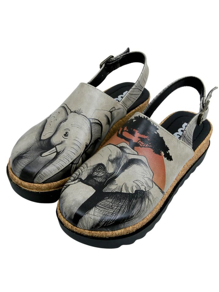 Сандалии на плоской подошве Dogo Akita Sandalen - Sunset Animals, серый — фото 2
