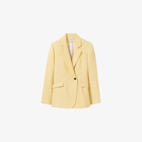 

Однобортный жакет с вырезом лацканом из ткани Claudie Pierlot, цвет naturels