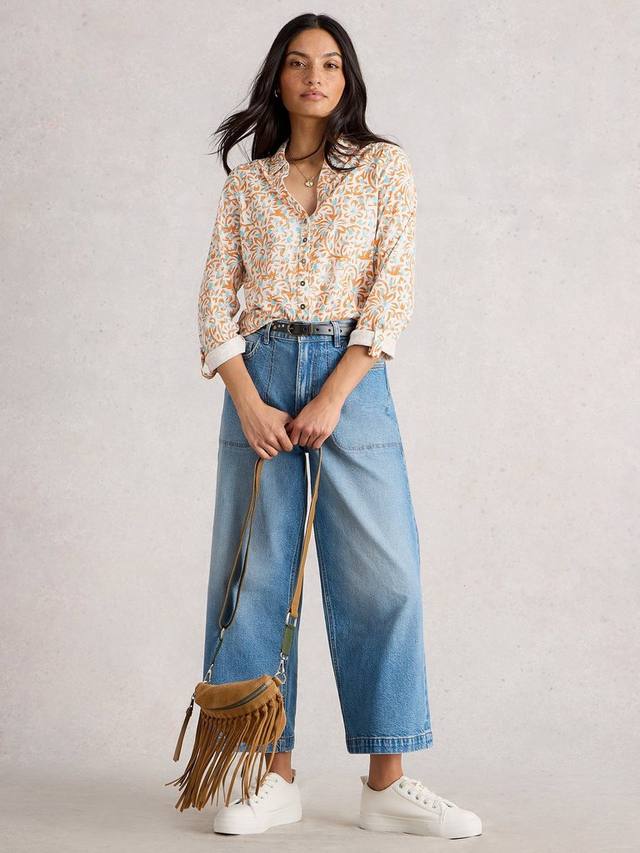 

Футболка Annie с длинными рукавами и цветочным принтом из джерси White Stuff