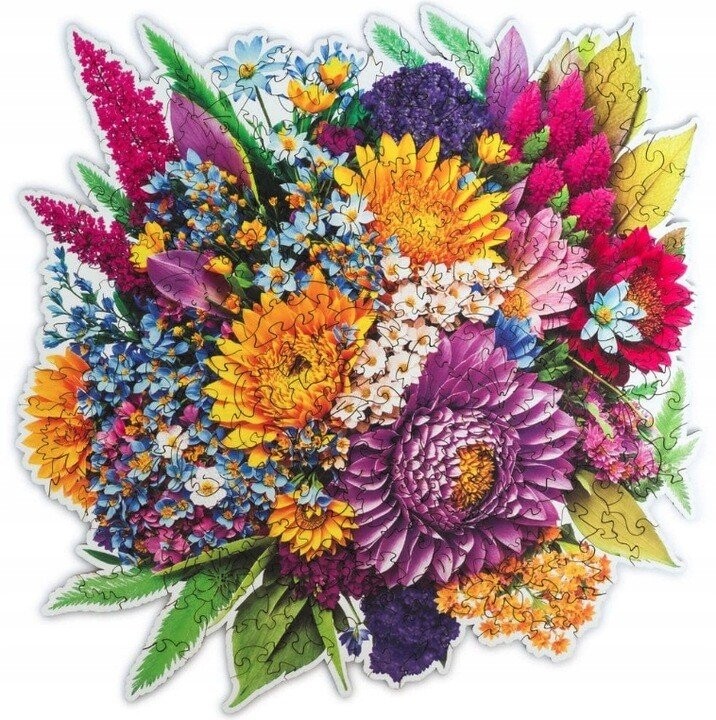 

Деревянный пазл для взрослых Красочный цветущий букет цветов Pan i Pani Gadżet