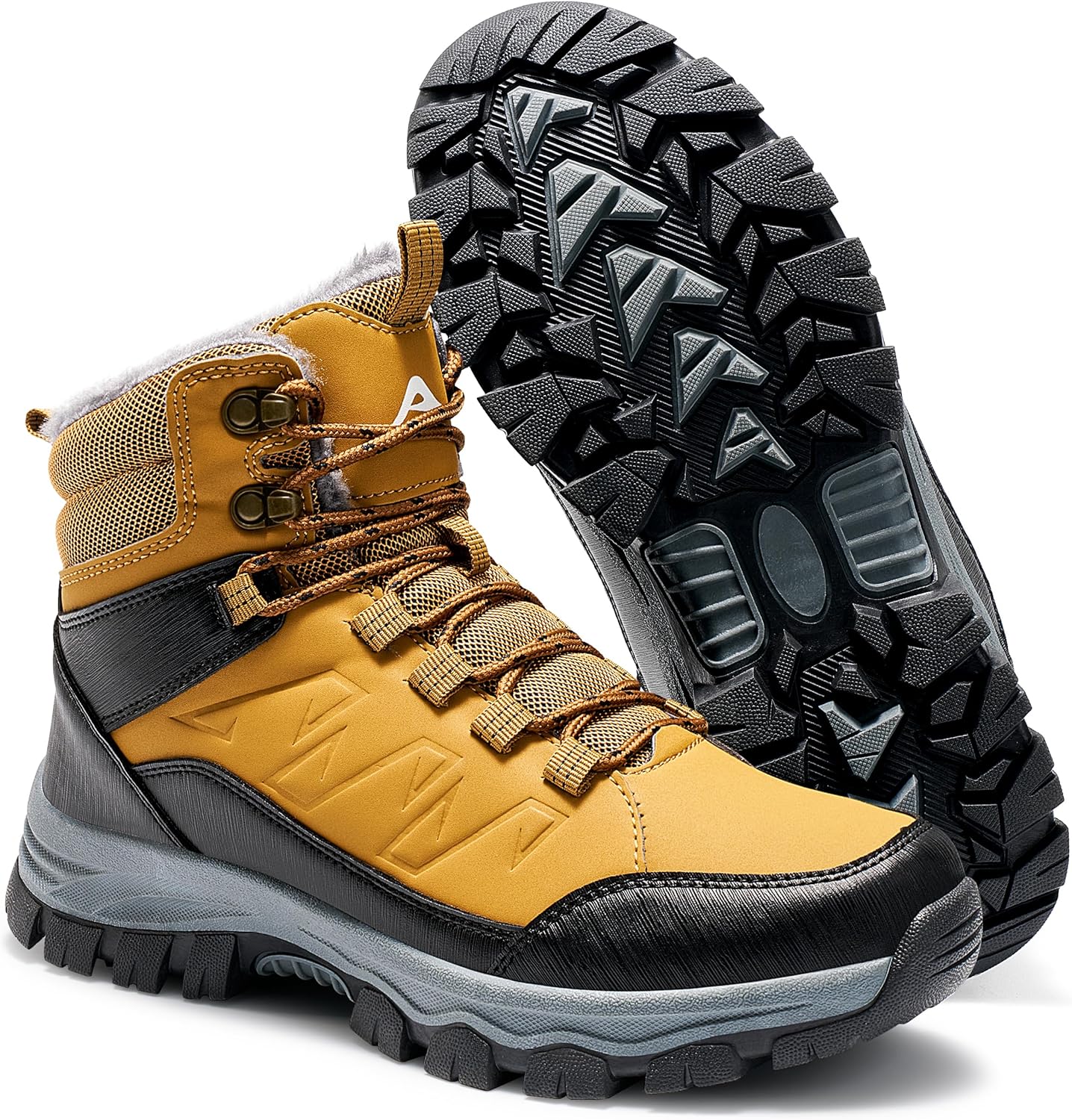 

Мужские зимние ботинки: комфортные и теплые мужские ботинки с подкладкой для прогулок - водонепроницаемые утепленные противоскользящие ботинки для работы Larwen, желтый