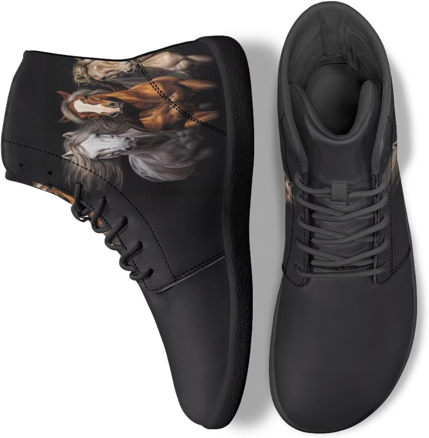 

Унисекс кроссовки на высокой подошве для ходьбы из искусственной кожи, беговые кроссовки для путешествий, офиса и работы для женщин и мужчин Ecaestolph, черный