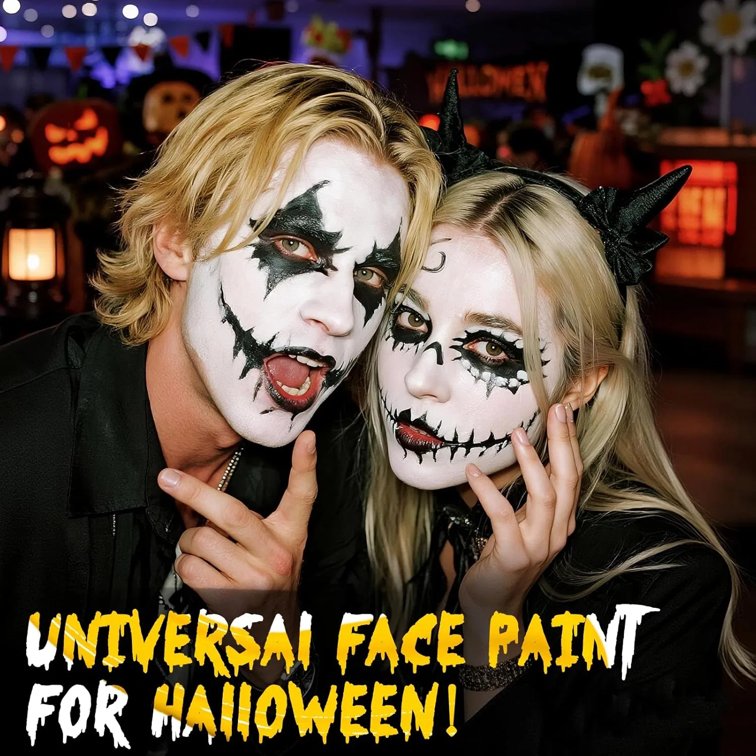 Грим для лица и тела Halloween, белый+черный, nsxsu, 110 г — фото 4