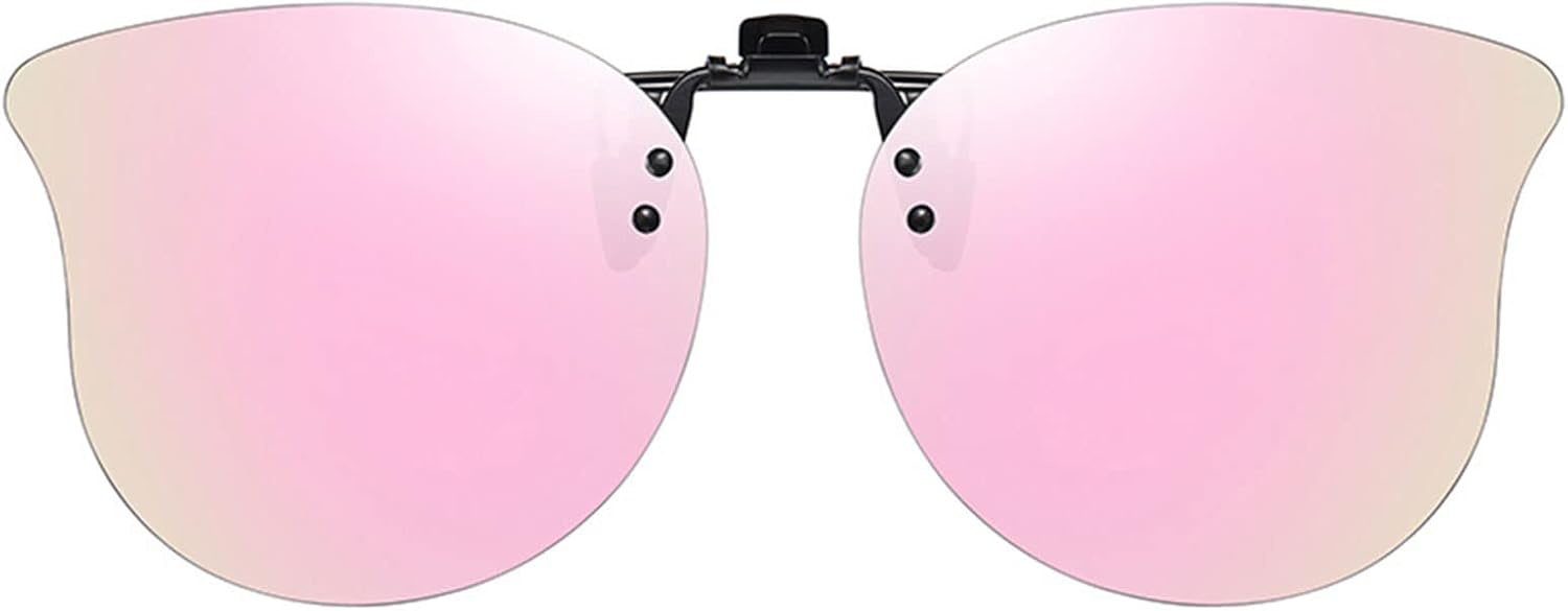 

Поляризованные солнцезащитные очки «кошачий глаз» с зажимом, антибликовым покрытием и защитой от УФ-излучения, большие солнцезащитные очки, подходят для ношения поверх очков с диоптриями FF FRAZALA, Pink Mirror