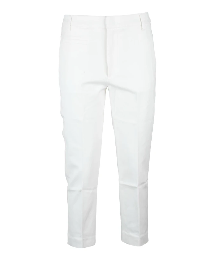 

Брюки Ariel из смесовой хлопковой ткани с застежкой-молнией. Dondup, белый