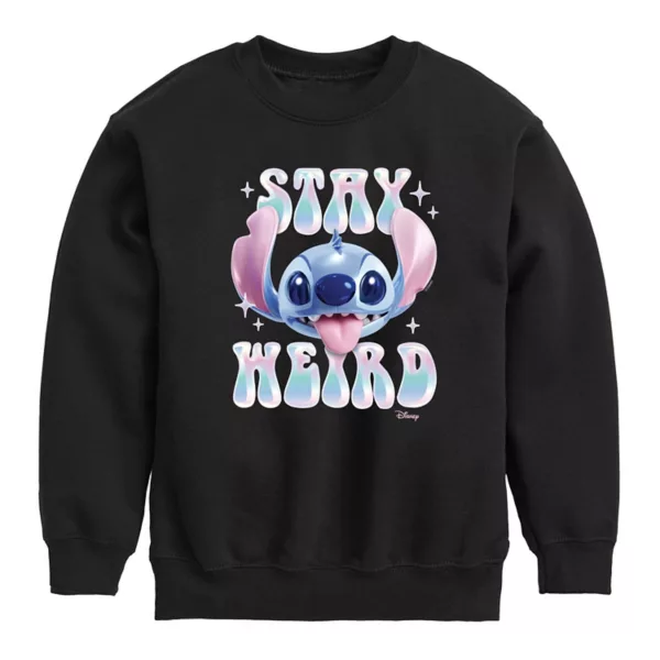

Флисовая толстовка «Лило и Стич» для мальчиков 8-20 лет Stay weird Disney, черный