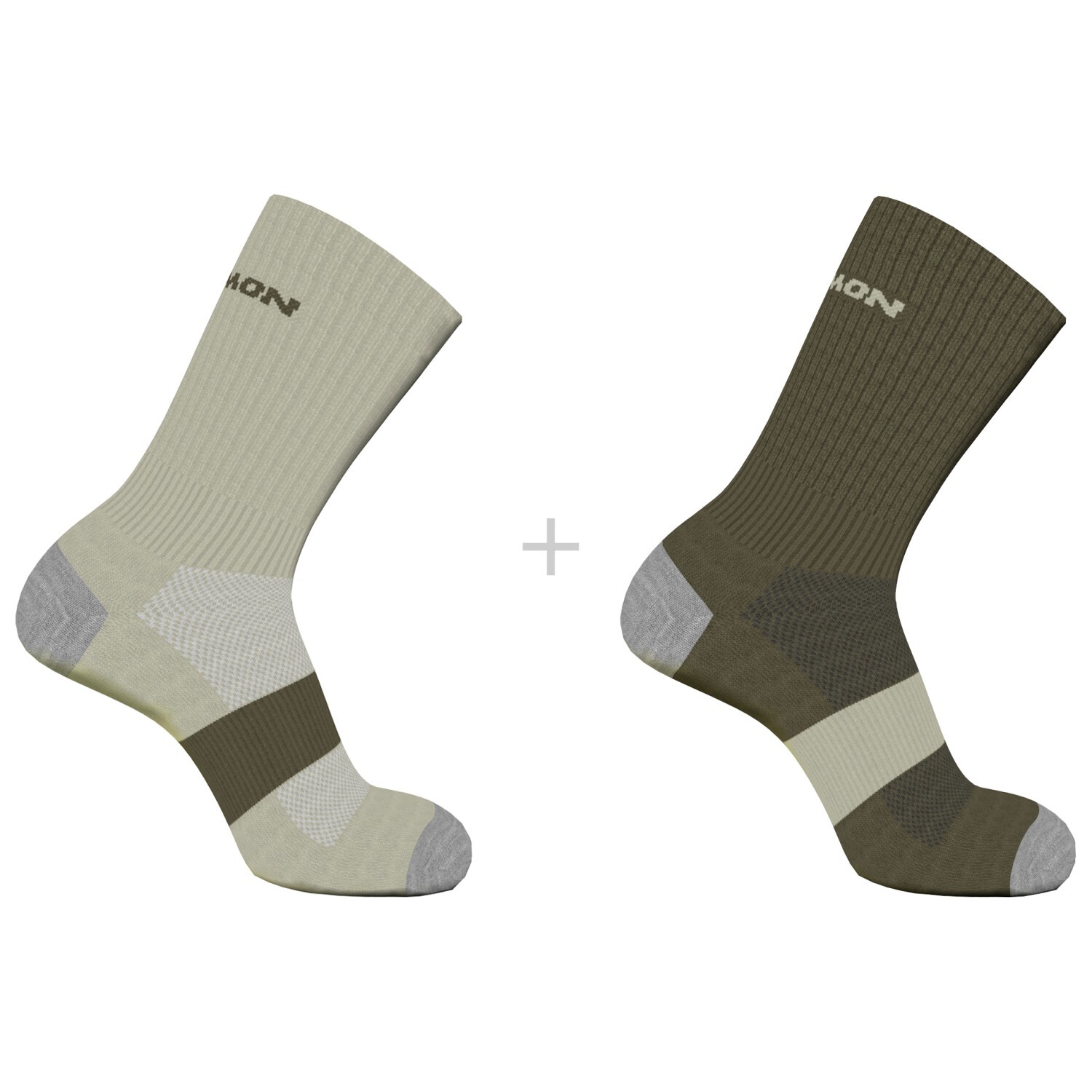 

Многофункциональные носки Salomon Evasion Crew 2 Pack, цвет Olive Night/Alfalfa