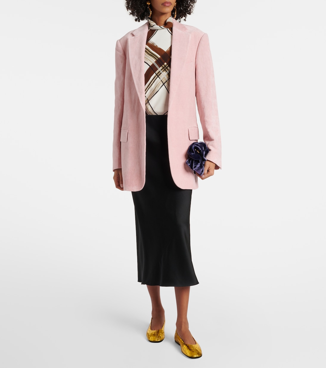 Балетки из металлизированной кожи с эффектом крокодила Dries Van Noten, золотой — фото 3