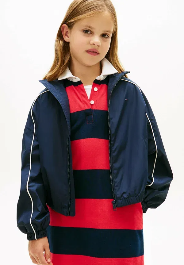 Куртка ветровка Tommy Hilfiger Essential relaxed piping windbreaker light jacket, темно-синий — фото 2