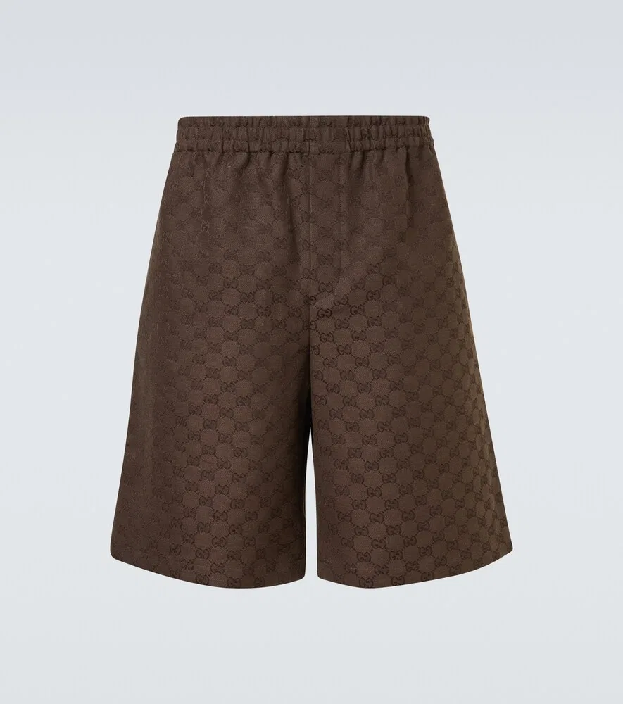 Бермудские шорты Gucci GG Canvas, коричневый