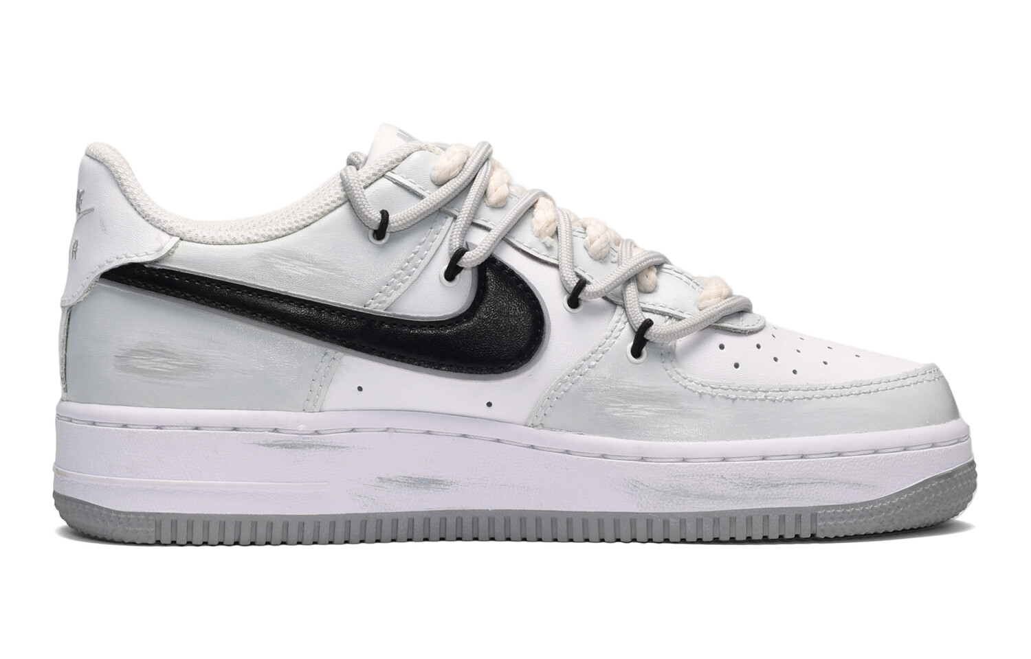 

Кроссовки Nike Air Force 1 Skateboard Shoes Women's Low-Top Black White Gray