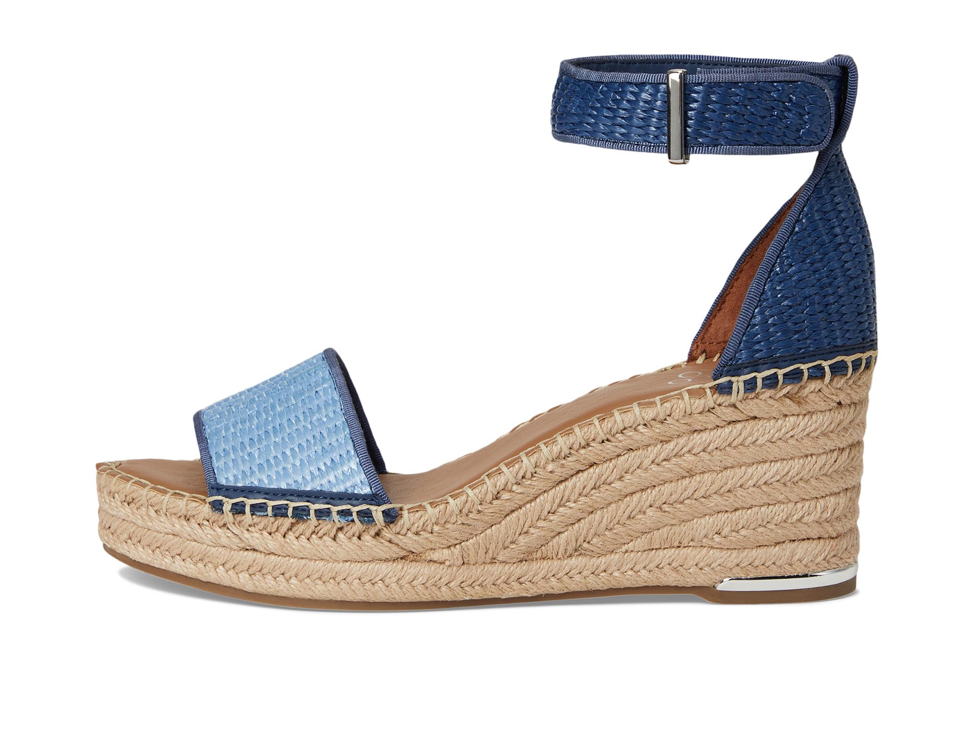 Сандалии Franco Sarto Clemens Raffia Espadrille Wedge Heel Sandals, цвет Denim Blue Raffia — фото 4