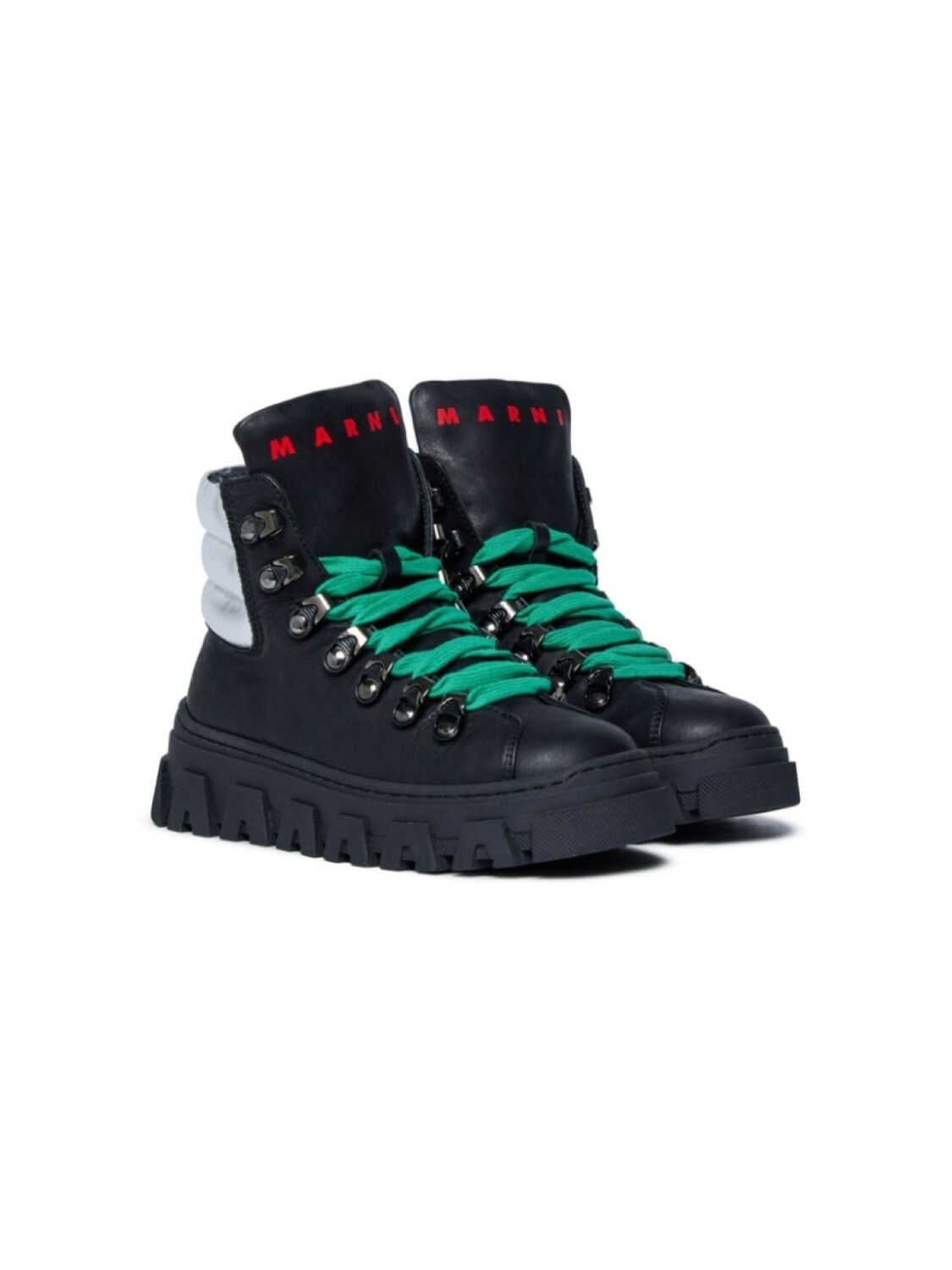 

Marni Kids кожаные кроссовки со шнуровкой и логотипом, черный