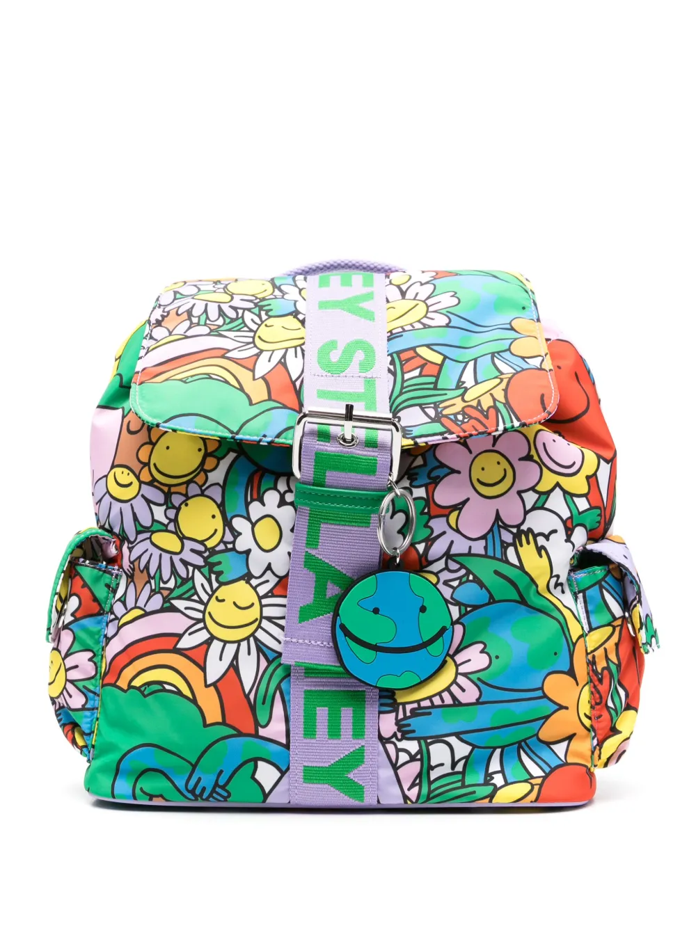 

Рюкзак с графическим принтом Stella McCartney Kids, зеленый