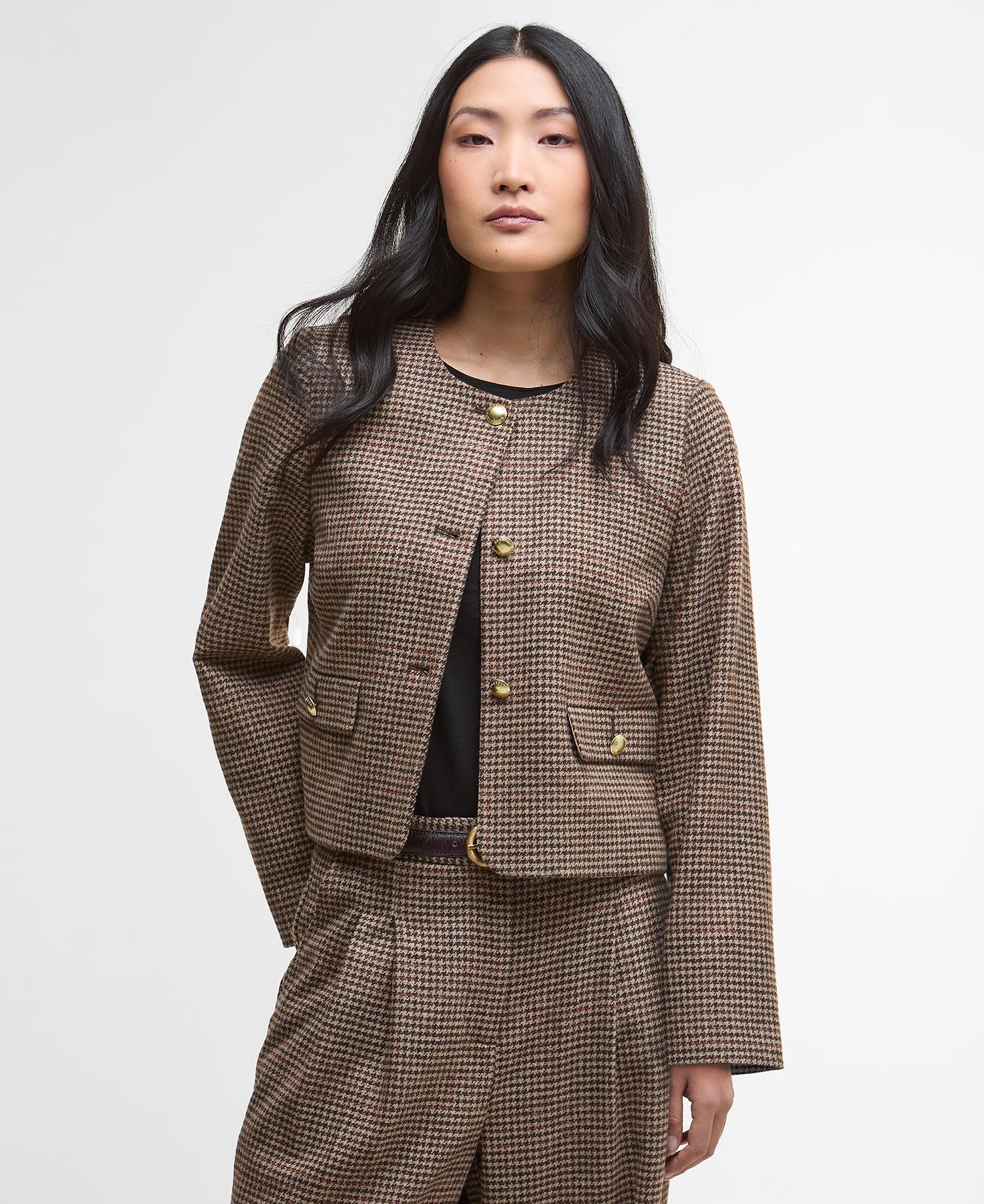 

Куртка Barbour Corina Collarless Tailored, Brown/Orange Check