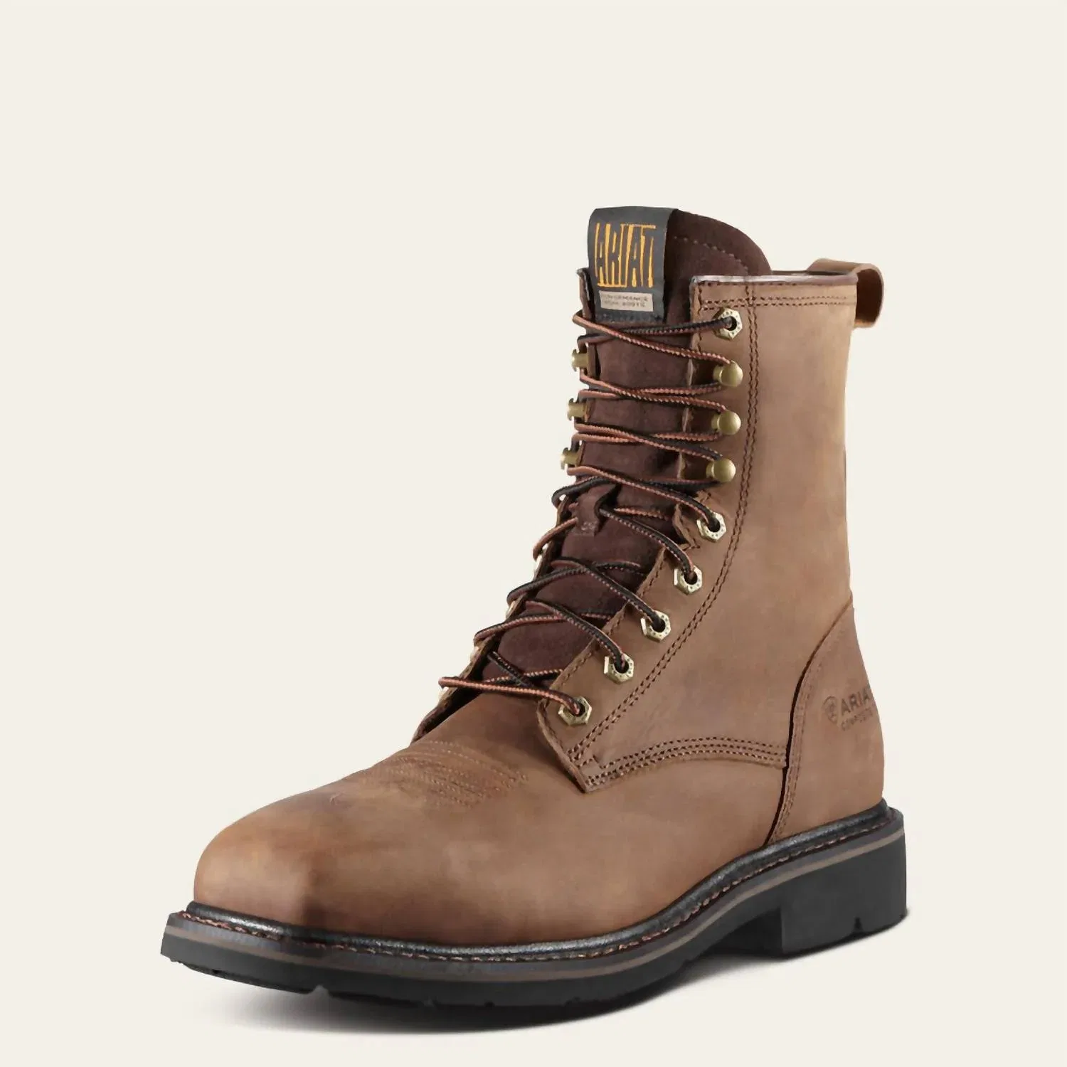 ARIAT Мужские рабочие ботинки Cascade 8 дюймов с широким квадратным носком и стальным защитным носком, коричневого цвета