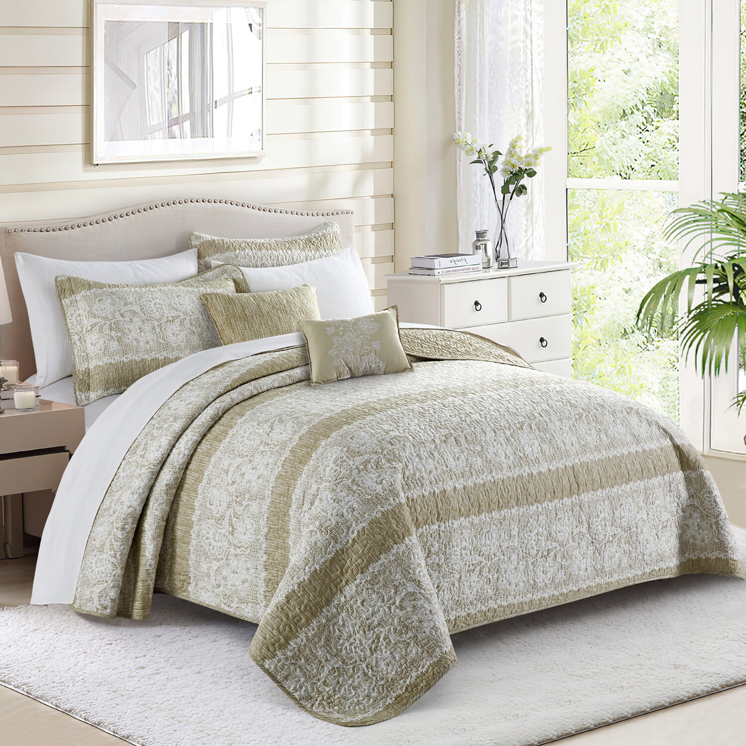 

Комплект покрывала и подушек с принтом Home Soft Things, темно-серый