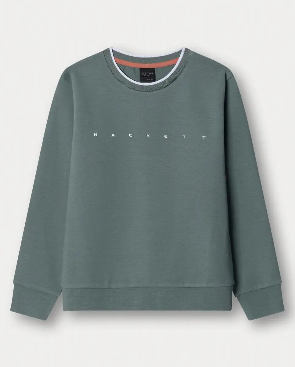 Детский свитшот с круглым воротником Hackett Sport Essential, хаки