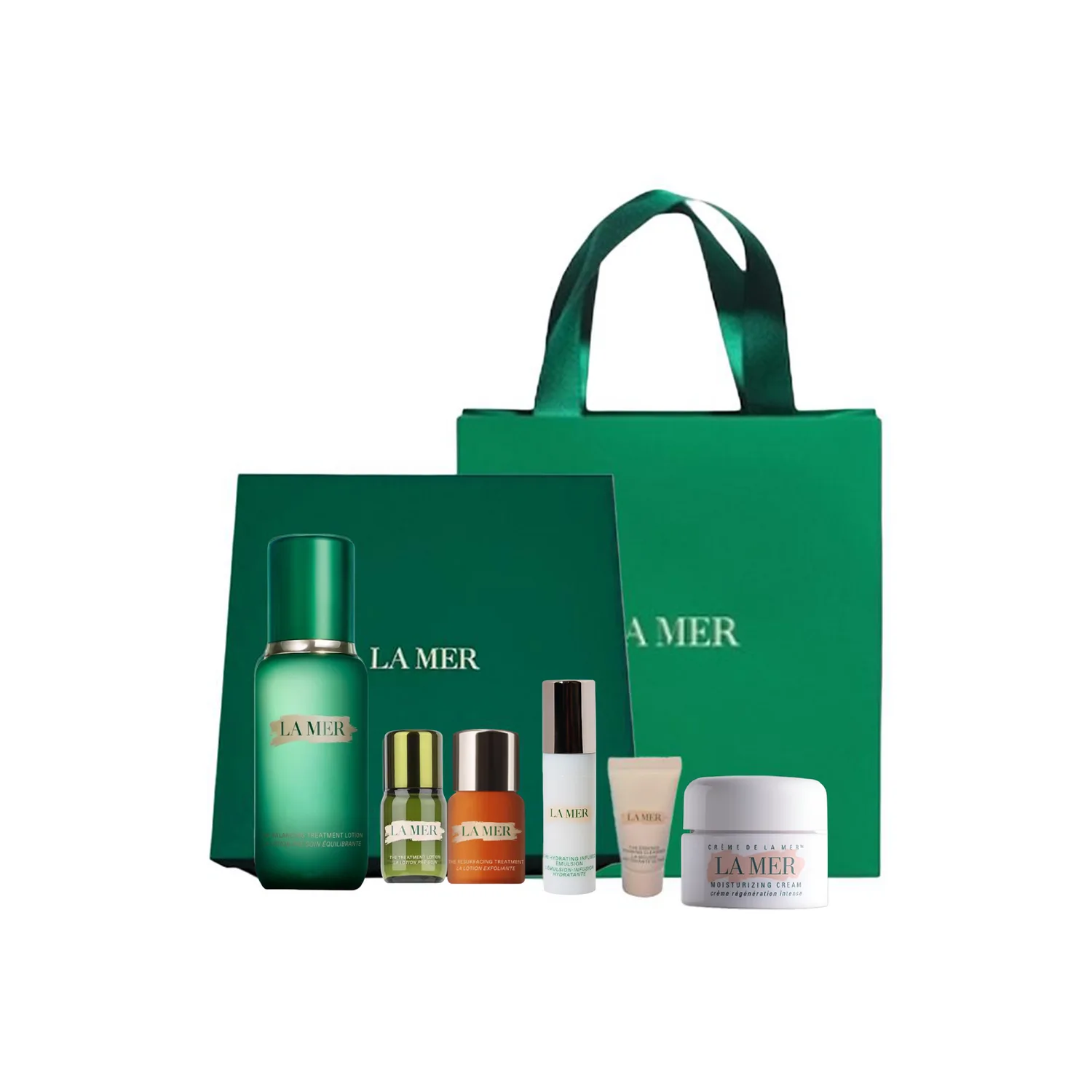 LA MER Набор сывороток Mori Style Box Essence для увлажнения и питания кожи, New Essence 150ml+15ml+Cleanser 5ml+Lotion 5ml+Cream 3.5ml+Ferulic Acid 15ml