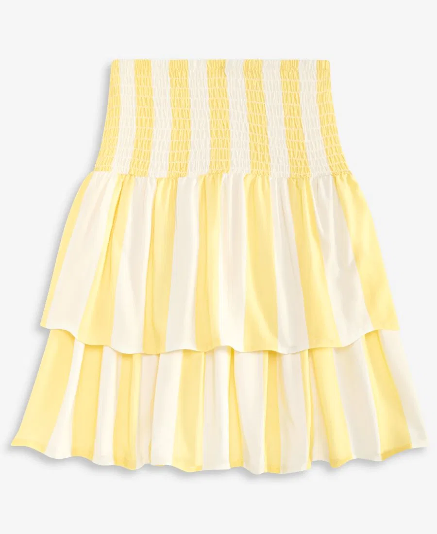 Детская полосатая юбка с присборенной отделкой, размеры S-XL Grayson Threads Kids, The Label, желтый — фото 2