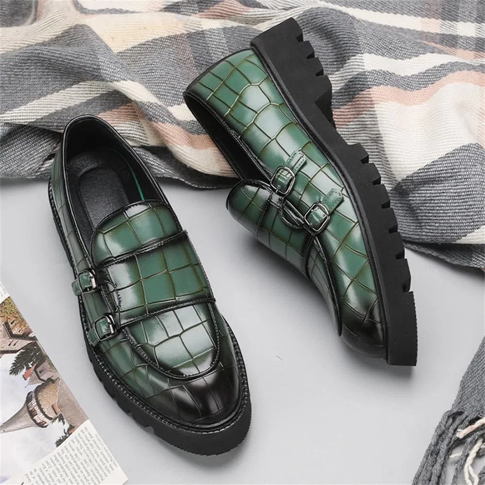 Лоферы мужские Patent Leather Slip-on Loafers, Green Abborora — фото 2