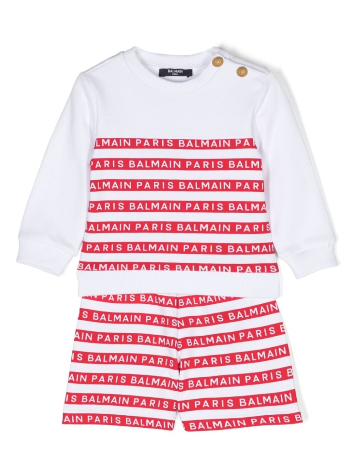 

Balmain Kids комплект из шортов и футболки с логотипом, белый