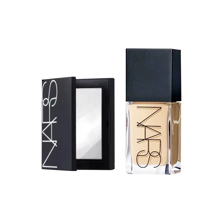 NARS Набор топовой тональной основы из двух предметов: легко растушевывается, стойкая, маскирующая, фиксирующая, 10 г + 30 мл, подарок на день рождения, Two-Piece Set: Radiant Skin Liquid Foundation L1.25 30ml+Classic White Powder 10g