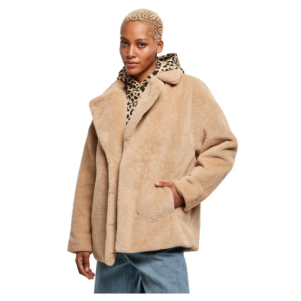 

Куртка Urban Classics Lapel Teddy, бежевый