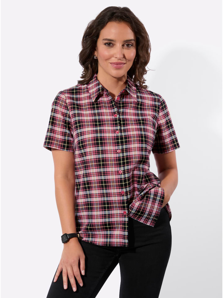 

Клетчатая блузка в клетку цвета фламинго и темно-синего цвета WITT WEIDEN