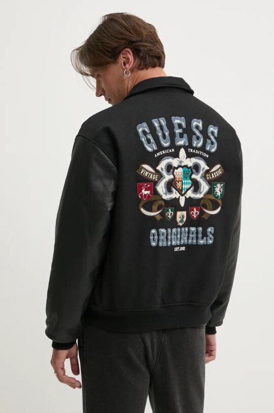 

Куртка из смесовой шерсти Guess Originals, черный
