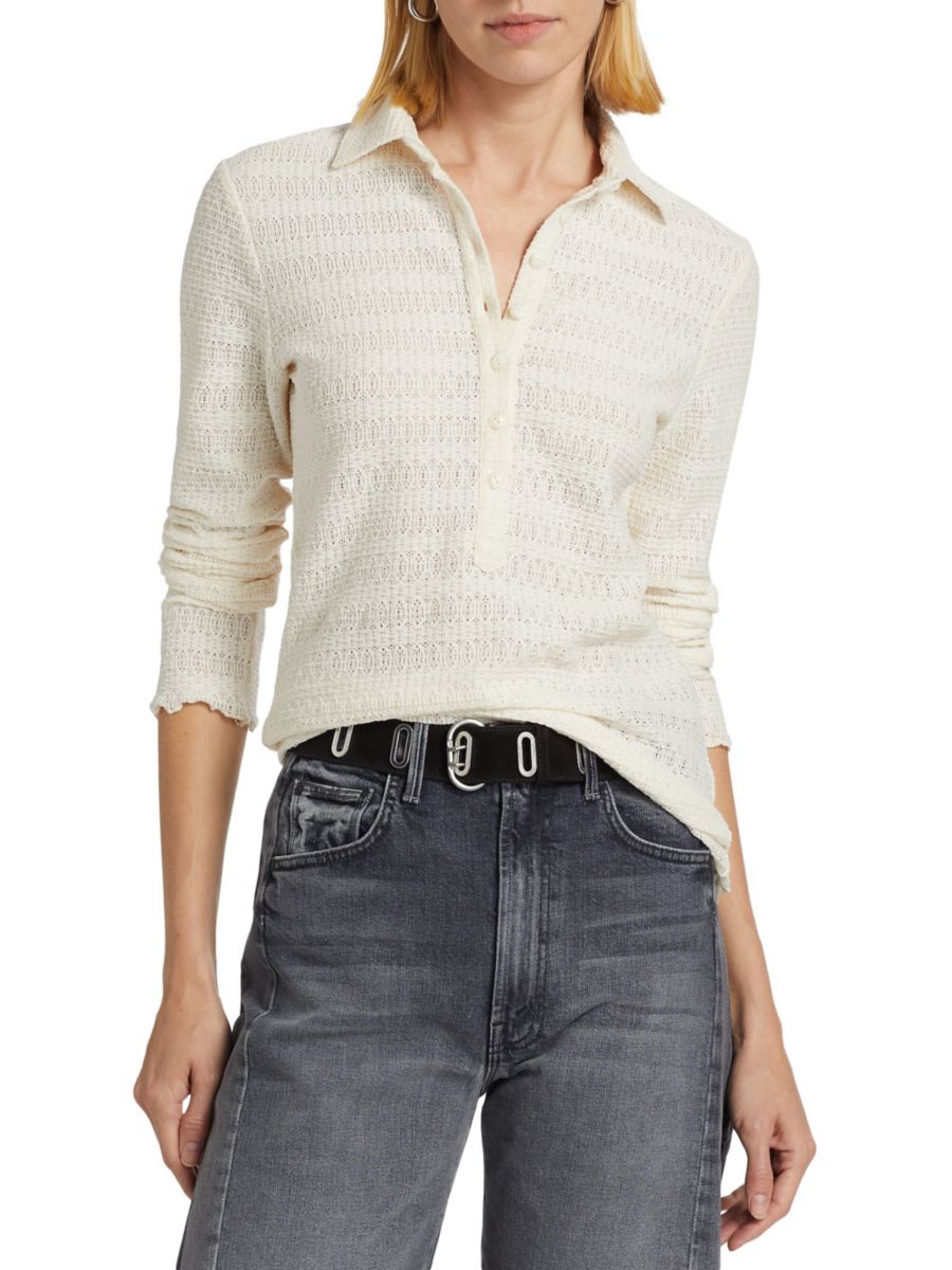 

Поло Джулии Ажурной вязки rag & bone, слоновая кость