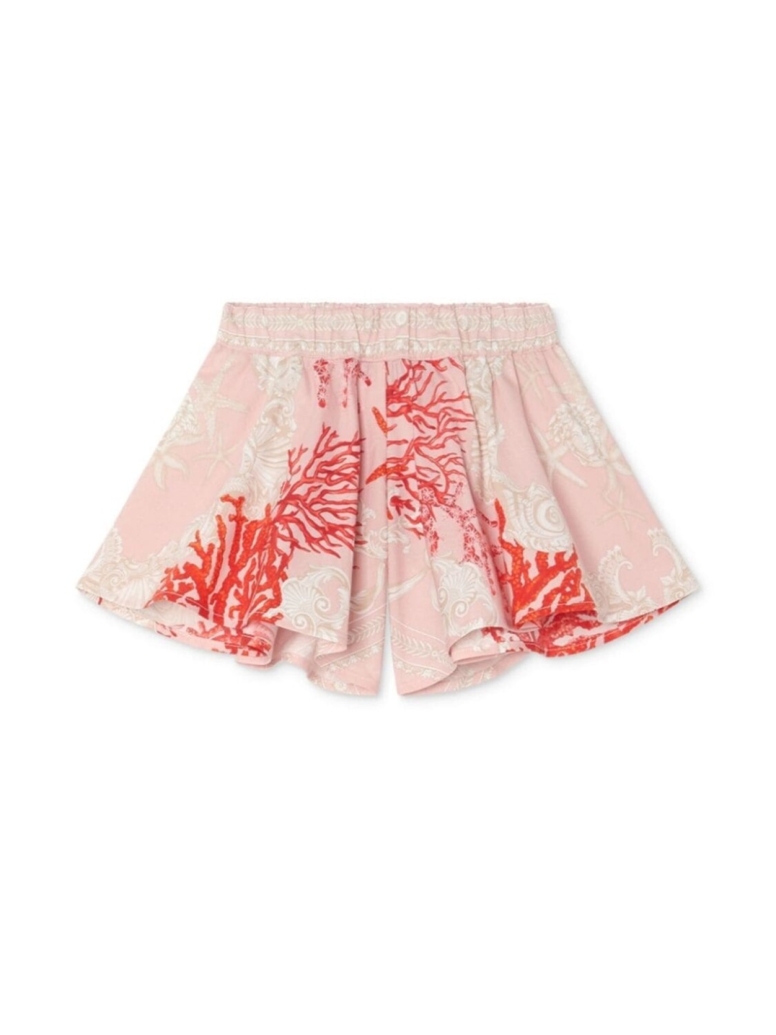 

Расклешенные шорты с принтом Barocco Versace Kids, розовый