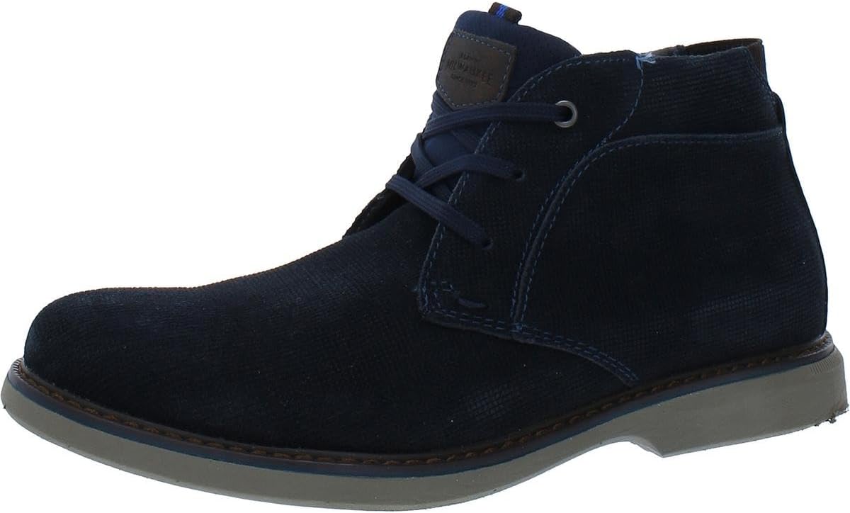 

Мужские ботинки Nunn Bush Otto Plain Toe Chukka из легкой водоотталкивающей замши, темно-синий